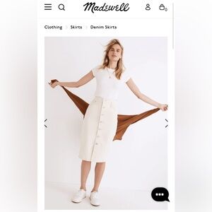 Madewell Denim High-Waist Midi Skirt in Vintage Canvas Wash: Western Edition